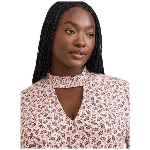 TORRID Sizes L, 1X, 3X, 4X, 5X, 6X -Choker Neck Smocked Bottom Top NEW - Picture 3 of 6